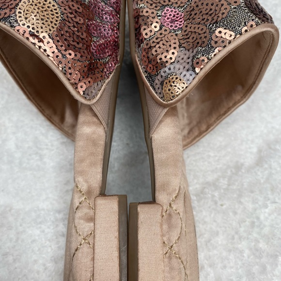 Birdies The Dove Pink Petal Sequin Slides Shoes Flats Women’s Size 8.5 EUC - Picture 9 of 12